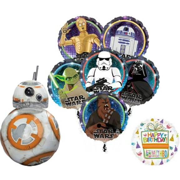 Anagram Star Wars BB8 Birthday Party Supplies Balloon Bouquet Decorations