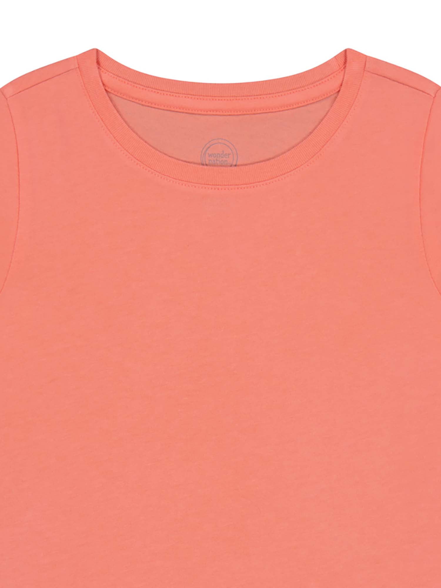 Wonder Nation Girls Kid Tough Tee with Short Sleeves, Sizes 4-18 & Plus