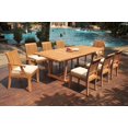 thumbnail image 4 of Grade-A Teak Dining Set: 8 Seater 9 Pc: 94" Double Extension Mas Rectangle Trestle Leg Table And 8 Lagos Chairs (2 Arm & 6 Armless Chairs) WholesaleTeak #WMLG35, 4 of 5