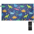 thumbnail image 2 of SKYSONIC 30"x60" Beach Towel with Travel Bag, Dinosaurs Adventure with Palms Oversized Sand Free Camping Towel Quick Dry Pool Bath Sport Towels, 2 of 7
