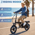 thumbnail image 3 of BroPath Electric Bike for Adults, Ebike, Electric Bicycle with 576WH Removable Battery,14" Folding Ebike, 20MPH,20+ Miles(MAX),500W Motor,Multi-Shock Absorption,Commuting Mini E Bikes,UL2849,WHITE, 3 of 11