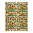 thumbnail image 2 of nqOlkjepod Outdoor Curtains for Patio Waterproof, Sunflower Black Check Outdoor Privacy Panels Grommet, Spring Summer Flowers Botanical Blackout Outside Curtains for Porch/Cabana 54"x84", 2 Panels, 2 of 8