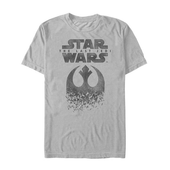Men's Star Wars The Last Jedi Rebel Logo Fleck Graphic Tee Silver Small