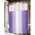 thumbnail image 4 of Purple Ombre No Hook Shower Curtain Waterproof,Bathroom Curtains with Snap in Liners and See Through Top Window,Purple White Gradient Modern Abstract Art Hotel Style Bathtub Curtains Shower 72"Wx84"L, 4 of 8