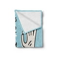 thumbnail image 2 of Saying Soft Flannel Fleece Throw Blanket, Everything Will Be Okey Text Cartoon Hand Making a OK Gesture, Cozy Plush for Indoor and Outdoor Use, 70" x 90", Pale Blue Pale Orange, by Ambesonne, 2 of 5