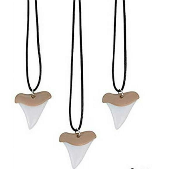 Plastic Shark Tooth Necklace - Party Favors - 12 Pieces