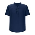 thumbnail image 2 of Under $10 Henley Shirts for Men Short Sleeve Waffle-Knit Casual 3 Button T-Shirt Regular-Fit, 2 of 8