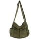 thumbnail image 1 of Bolso KlaOyer de lona tipo bandolera grande, color verde hobo, para mujeres y hombres, 1 of 6