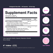 Obvi Collagenic Burn for Weight Loss, Collagen Peptides Infused Thermogenic, 60 Capsules (30 Servings)