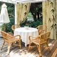 thumbnail image 4 of Outdoor Curtains for Patio Waterproof, Vintage Bamboos Outdoor Privacy Panels Grommet, Ink Painting Retro Art Rustic Blackout Outside Curtains for Porch/Cabana/Pergola/Gazebo 54"x84", 1 Panel, 4 of 8