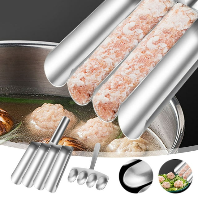 Herramienta para Hacer Albóndigas de Acero Inoxidable | Construcción en Acero Inoxidable 304 | Cuchara Antiadherente para Albóndigas Uniformes | Ayuda Multifuncional de Cocina | Segura para