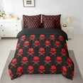 thumbnail image 2 of Castle Fairy Gothic Skull for Teens 7-Piece Bedding Comforter Set,Black Red King Bedding Sets,Happy Halloween Ultra Soft Bed Sheets,Breathable Abstract Home Decor, 2 of 8