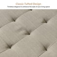 thumbnail image 5 of Square Upholstered Ottoman Coffee Table with Storage Shelf, Linen Fabric, Tufted Top, 31.9"x31.9", Beige, 5 of 8