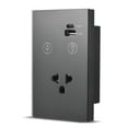 thumbnail image 1 of Mistaha Multi-functional Smart Wall Light Switch with Type-C/USB/US Plug Outlets, WiFi Control, Tempered Glass Panel, Timer, and Group Sharing - Black US Plug 1 Way, 1 of 7