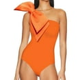 thumbnail image 6 of Saving UTSJKR Women's One Piece Swimsuit with Beach Cover up Wrap Skirt Sarong Retro Solid Bikini Set Two Piece Bathing Suits Orange 8, 6 of 6