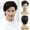 Brown, variant on Tuobo Men's Short Wavy Fashion Twist Wig, White, 1-Count