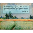 thumbnail image 4 of ArtsyQuotes 14x12 Black Modern Wood Framed Wall Art Titled - Bible Verse Quote Psalm 23, Claude Monet, The Wheat Field, 4 of 6