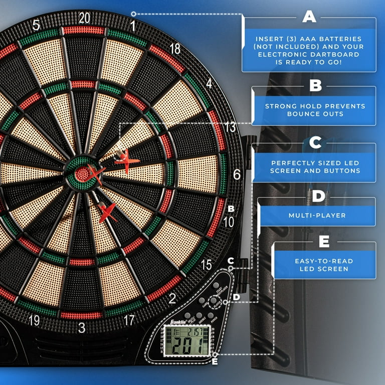 Franklin Sports Electronic Dart Board Set - Soft Tip