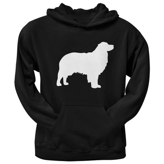 Australian Shepherd Silhouette Black Adult Hoodie