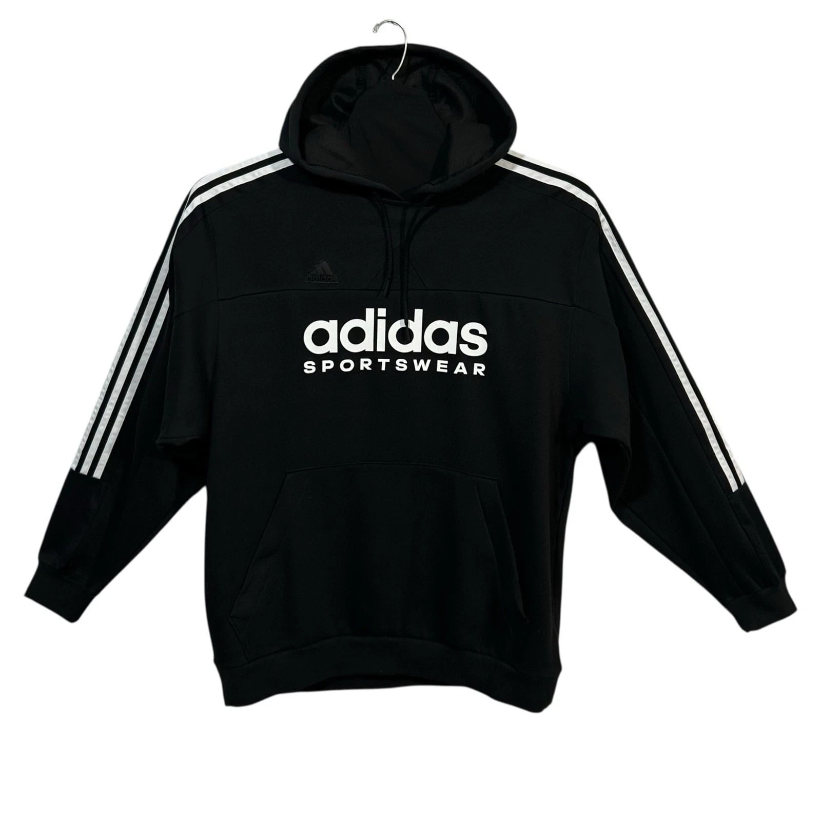 adidas Mens Tiro Hoodie Pullover Athletic Sweatshirt Size Large Tall Black White
