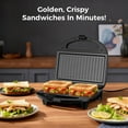 thumbnail image 3 of OSTBA 2-Slice Sandwich Maker and Panini Press Grill, 750W Fast Heating Breakfast Sandwich Maker with Removable Nonstick Plates, Compact Grill for Grilled Cheese, Sandwiches and Steaks, 3 of 11