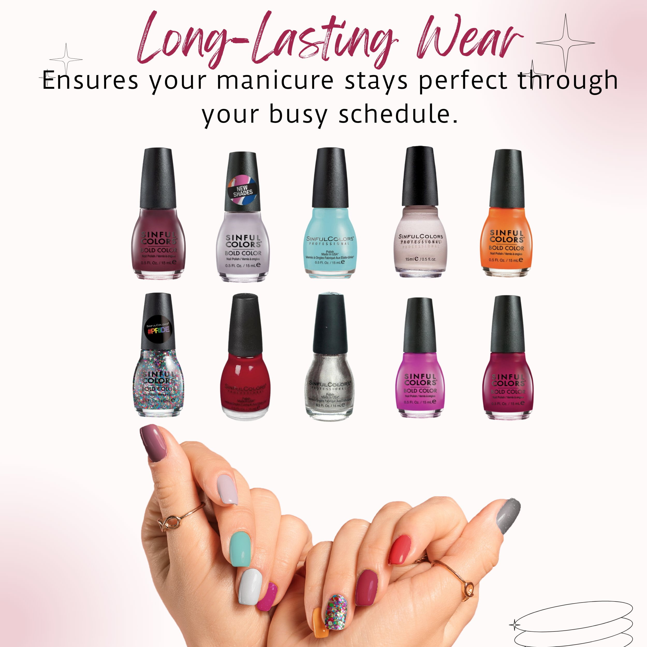 SinfulColors Nail Polish Gift Set, 10-Piece, Random Color