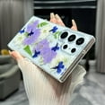 thumbnail image 4 of for Samsung Galaxy S25 Ultra Case with Pressed Real Flower, Women Girls Cute Glitter Aesthetic Floral Pattern Slim Soft TPU Bumper Shockproof Phone Cover for Galaxy S25 Ultra, White/Purple, 4 of 14