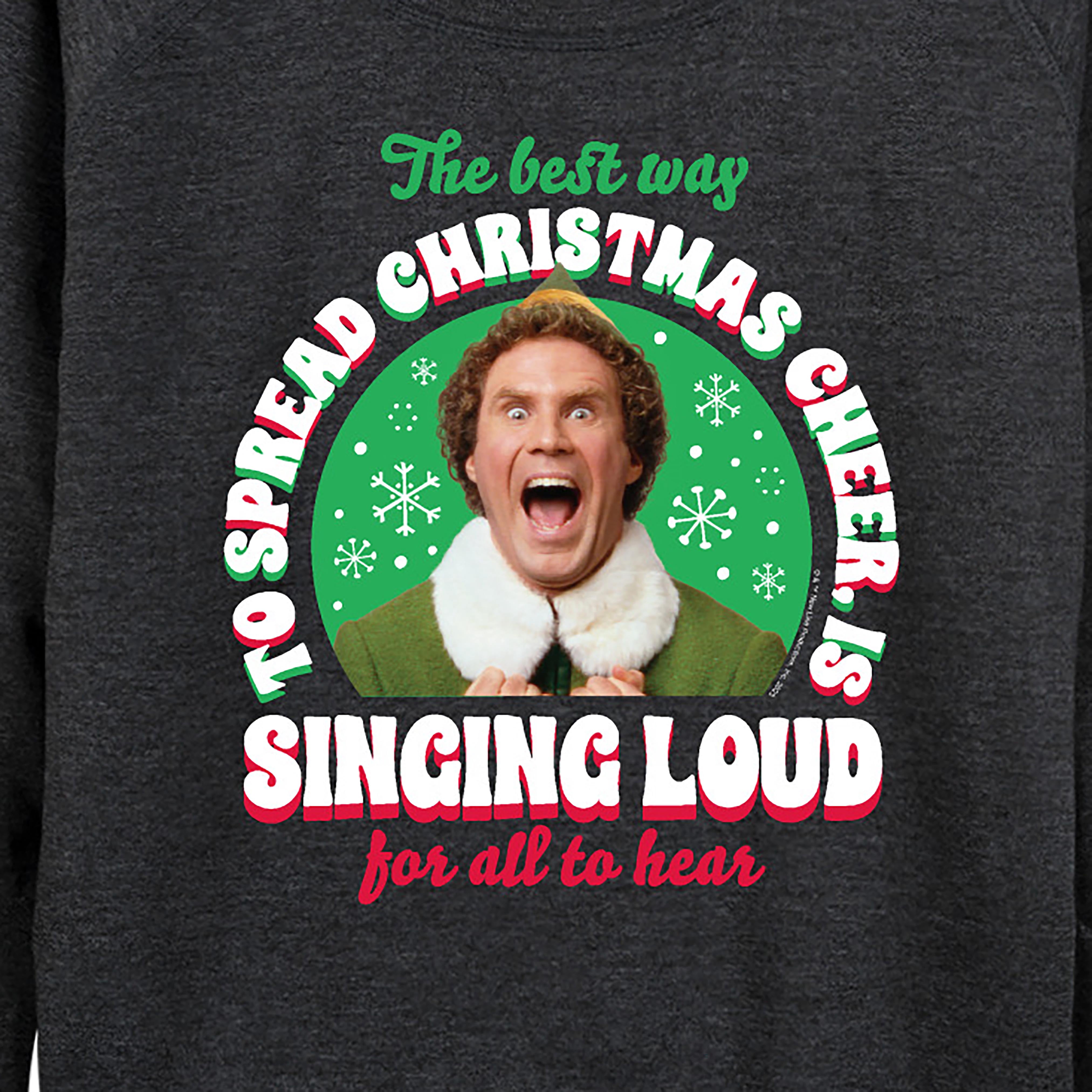 ELF - Christmas Singing - Women's Lightweight French Terry Long Sleeve Shirt
