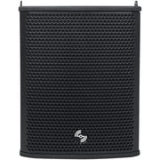Sound Town Line Array Speaker System with One 2x8 Powered Subwoofer w/DSP and Speaker Output, Two 6x3 Line Array Speakers, Birch Plywood, Black (CARME-28ZETHUSM3)