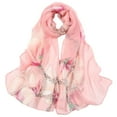 thumbnail image 2 of FNGZ Piece of Silk Scarf, Pink Silk Scarves, Scarfs for Women Lightweight Print Floral Pattern Scarf Shawl Fashion Scarves Sunscreen Shawls And Wraps for Spring, 2 of 3
