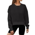 thumbnail image 1 of VBARHMQRT Halloween Hoodies Winter Women's Round Neck Short Solid Color Hoodie, 1 of 5