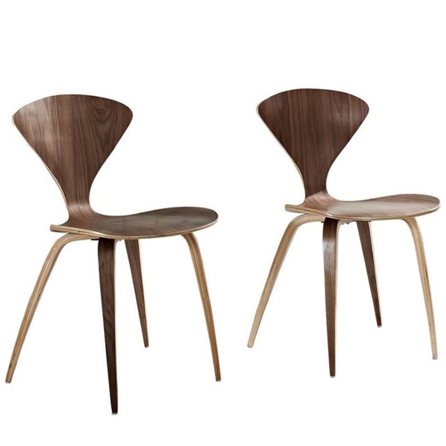 Hawthorne Collections Chaise de Salle à Manger en Noyer Noir (Lot de 2)