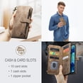 thumbnail image 3 of for Samsung Galaxy S20 FE Case Wallet for Women and Men, Samsung Galaxy S20 FE Case, PU Leather Magnetic Flip Strap Wristlet Zipper Card Holder Wallet Business Phone Cover for S20 FE, Brown, 3 of 10