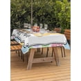 thumbnail image 2 of Outdoor Tablecloth with Umbrella Hole and Zipper, Happy Easter Rectangle Table Cloth 54x80 Inch Waterproof Tablecloth, Cute Lovely Colorful Rabbits Silhouette Eggs Picnic Table Cover for Patio, 2 of 7