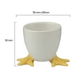 thumbnail image 2 of Cordon Bleu White Porcelain Egg Cups with Yellow Chicken Feet - Set of 4, 2 of 3