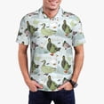 thumbnail image 2 of Cauagu Mallard Ducks Wild Birds Print Men's Polo Shirts, Short-Sleeve Polo Shirts for Men Performance Golf Shirt Athletic Casual Collared T-Shirt-Large, 2 of 8