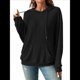 thumbnail image 1 of Sudadera Informal con Capucha y Bolsillo Frontal de Larga con Cordón para Mujer Negro M, 1 of 9