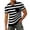 Black, variant on Men’s V Neck Short Sleeve T Shirt with Chest Pocket Diagonal Wide Stripe Print Casual Regular Fit Top Black L
