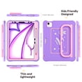 thumbnail image 6 of Universal Cute Shockproof Case with Shoulder Strap for iPad Air 11" (M2/M3/M4), iPad Air 10.9" (4th/5th Gen), iPad Pro 11" (1st/2nd/3rd/4th Gen), with Kickstand Handle, Pencil Holder Loop, Purple, 6 of 12