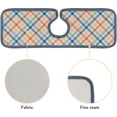 thumbnail image 5 of SKYSONIC Faucet Absorbent Mat 2 Pcs Orange Blue Tartan Plaid Kitchen Faucet Splash Catcher Washable Counter Drying Pads Behind Faucet for Kitchen Bathroom, 5 of 7