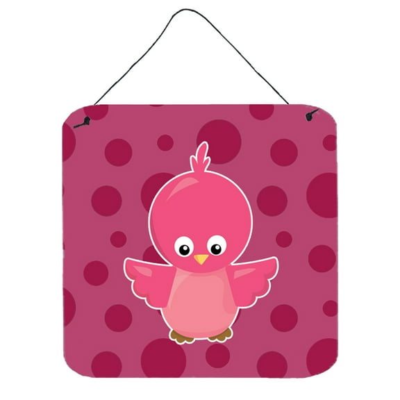 Bird on Pink Polkadots Wall or Door Hanging Prints