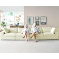 thumbnail image 3 of VanAcc Modular Sectional Sofa, 114" Oversized Down Filled Sectional Couch, 4 Seats L Shaped Cloud Sofa with Chaise, Ottoman, Comfy Couch, White Linen, 3 of 5