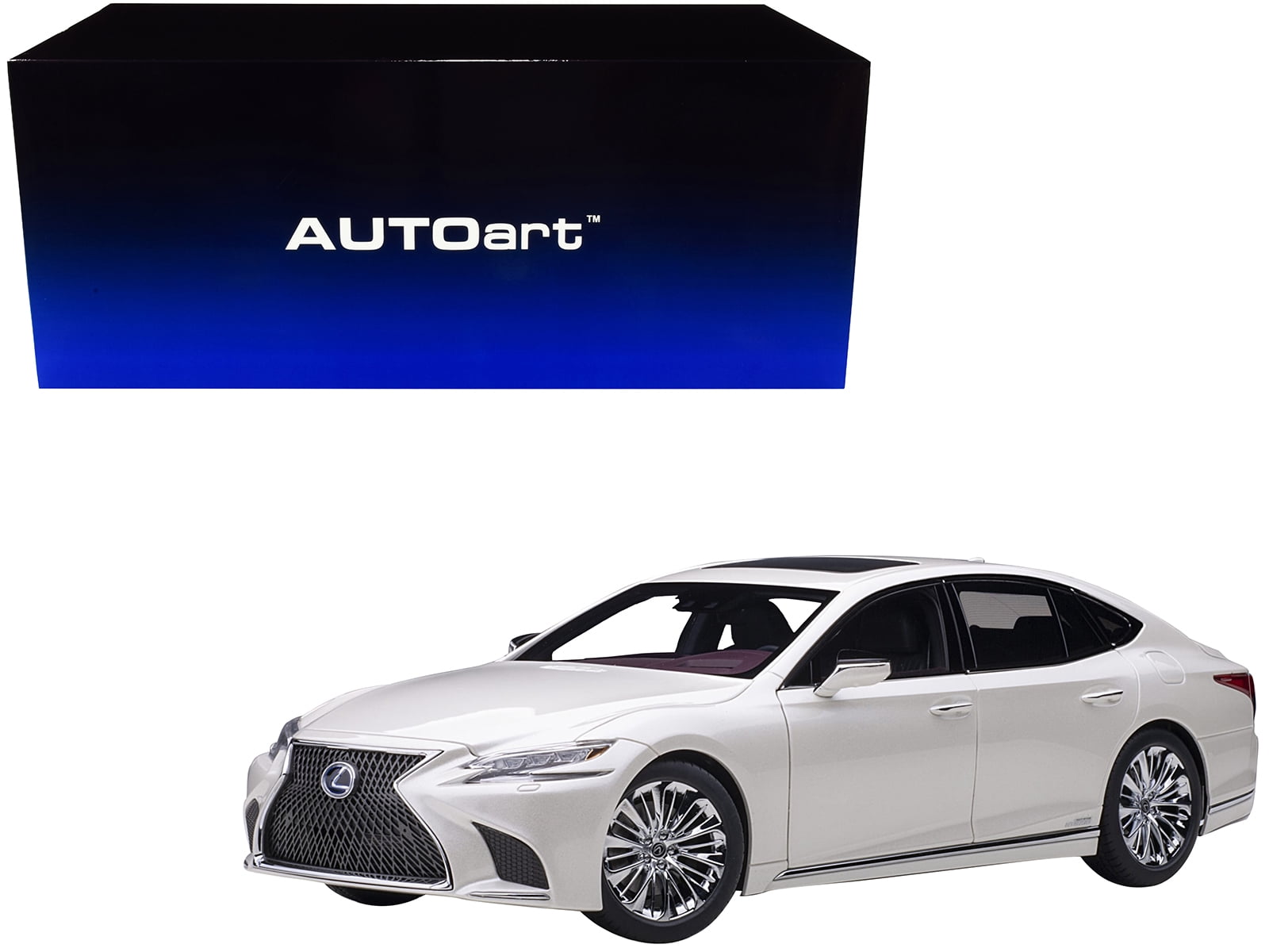 Lexus LS 500h Black with Black Interior 1/18 Model Car by Autoart