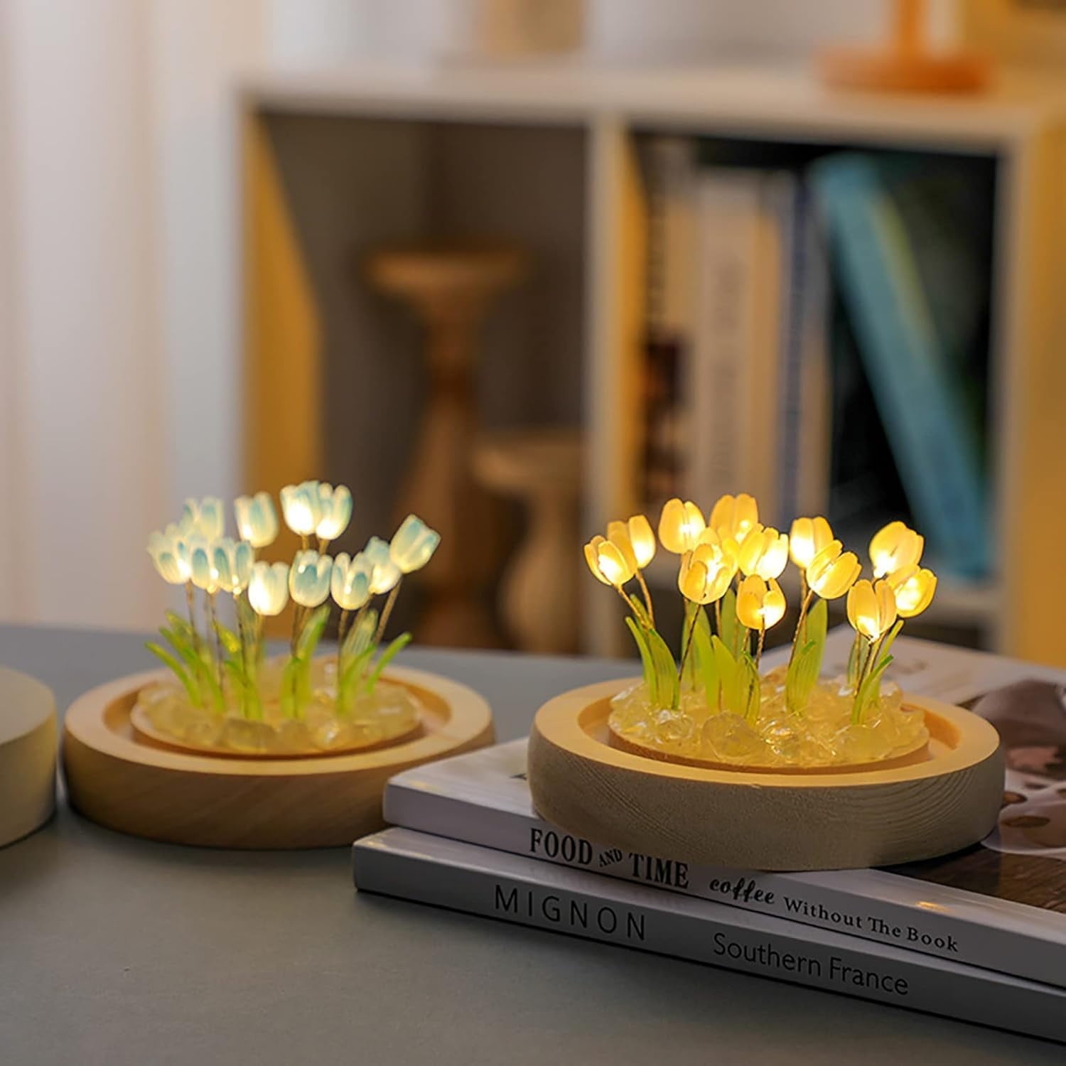 Tulip Lamp Gifts for Women, LED Tulip Crystal Glass Ball Night Light Bedroom Decor Tulip Night Light for Birthday Anniversary Mother's Day Valentines Day