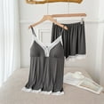 thumbnail image 2 of BLVB Womens Summer Pajama Sets 2 Piece Lace V Neck Cami Tops Built-In Bras and Shorts Lounge Outfits Sleepwear, 2 of 3