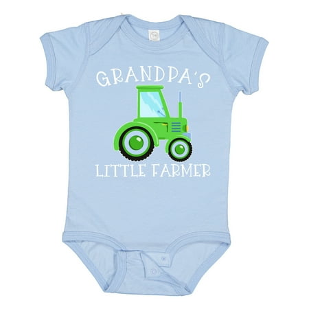 

Inktastic Grandpa s Little Farmer- Green Tractor Gift Baby Boy or Baby Girl Bodysuit