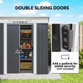 thumbnail image 4 of Outsunny 6' x 4' Metal Outdoor Storage Shed w/ Sliding Doors Charcoal Grey, 4 of 8