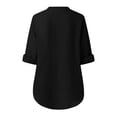thumbnail image 5 of Idoravan Long Sleeve Shirts for Women Women's Summer Long Sleeve Shirts Zip Casual Tunic V-Neck Rollable Blouse Tops, 5 of 8