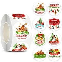 Christmas Stickers!Giyblacko 500 Pcs Merry Christmas Stickers Roll 1" Round Christmas Tags Stickers Snowman Bell Christmas Stickers Self Adhesive Xmas Decorative Envelope Seals Stickers