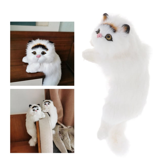 Juguetes de peluche, muñecos de , juguetes de peluche, almohada suave pa mascotas, 30 cm, simulación de gato, modelo de animal, decoraciones Negro a la derecha Colco muñeca de gato para niños